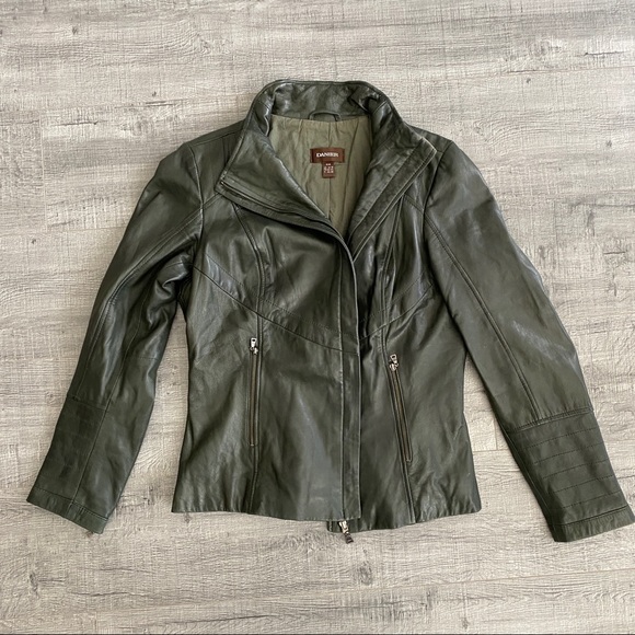 Danier Women’s Green Leather Jacket - M/L - Picture 1 of 4